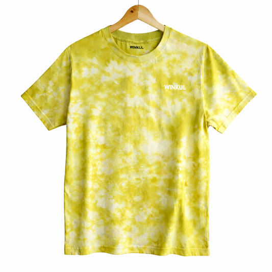 Polera Amarillo pistacho efecto Tie-Dye