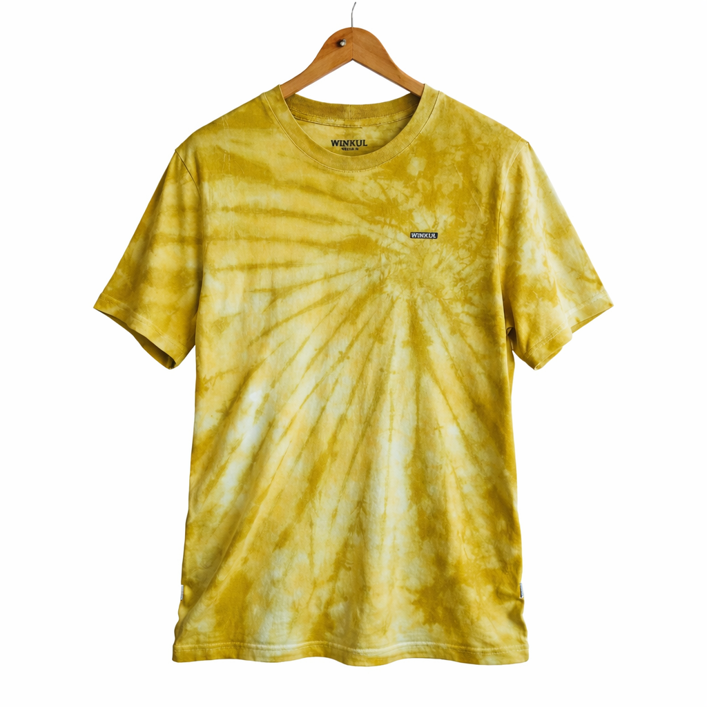Polera pistacho efecto Tie-Dye espiral