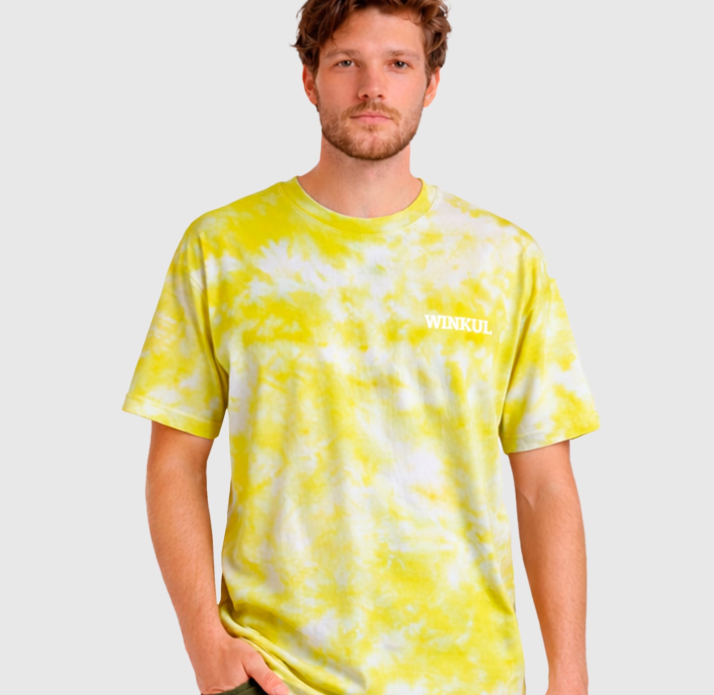 Polera Amarillo pistacho efecto Tie-Dye