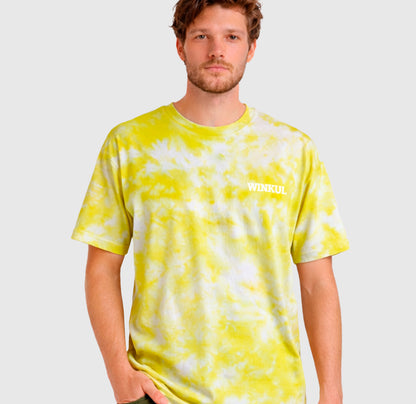 Polera Amarillo pistacho efecto Tie-Dye