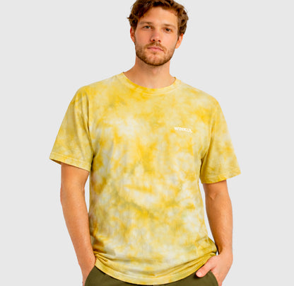 Polera efecto Tie-Dye Amarillo plomo