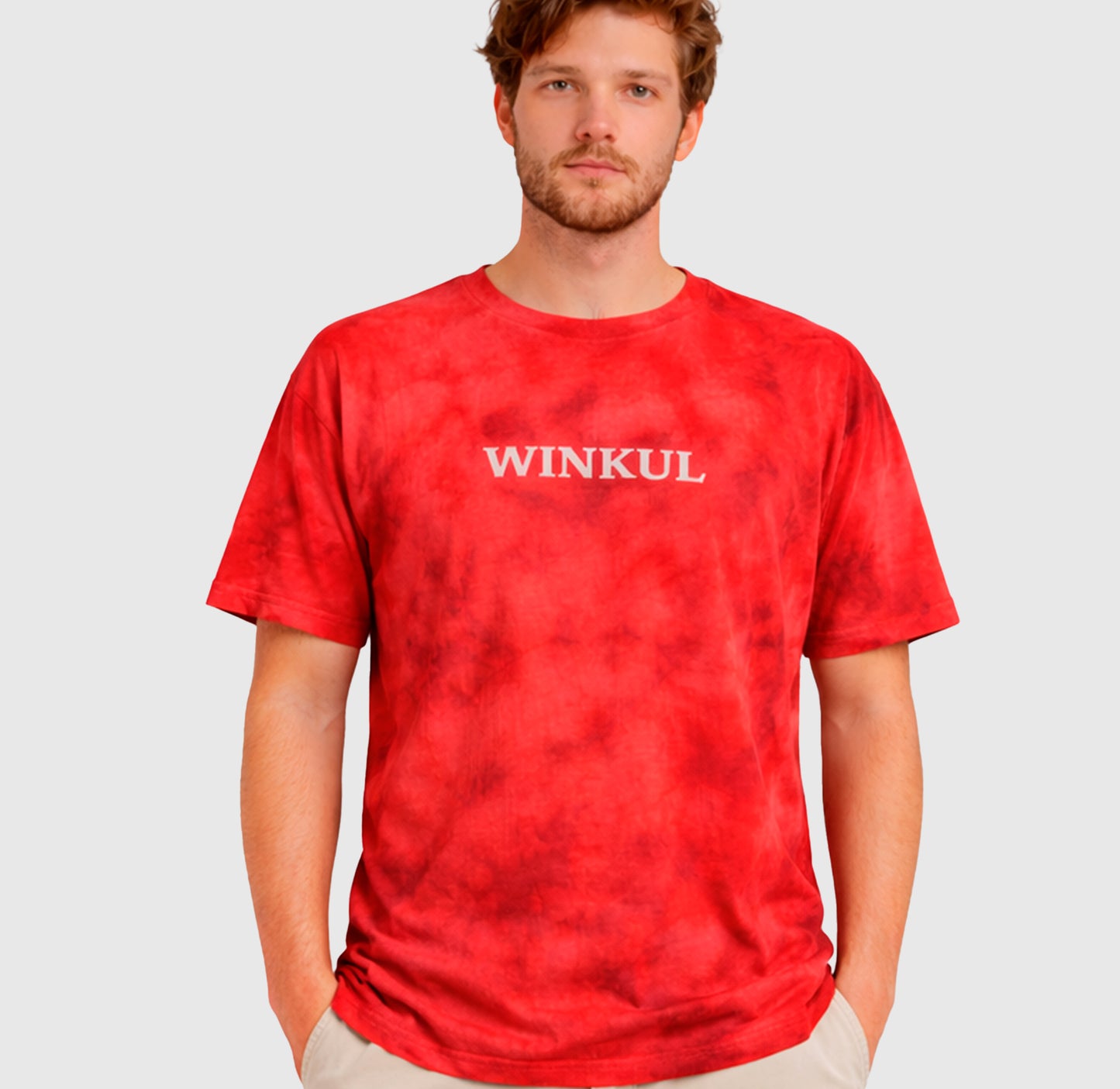 Polera color Rojo estilo Tie-Dye